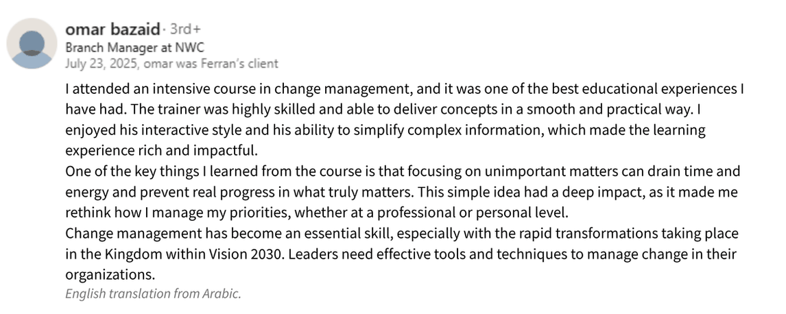 LinkedIn recommendation